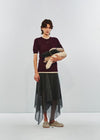 SWAYING 25 Early Autumn Irregular Hem Wool Skirt SW-SW25PF3B08C2-SH Dark Gray